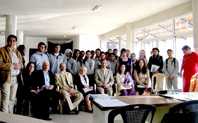 24 Leb school.jpg - Dr Deans remarked on being warmly received at this presentation. As with other presentations in Lebanon, there were many questions among this group of teachers and principles about how to learn the Transcendental Meditation Programme, and how to introduce Consciousness-Based Education into the school.
